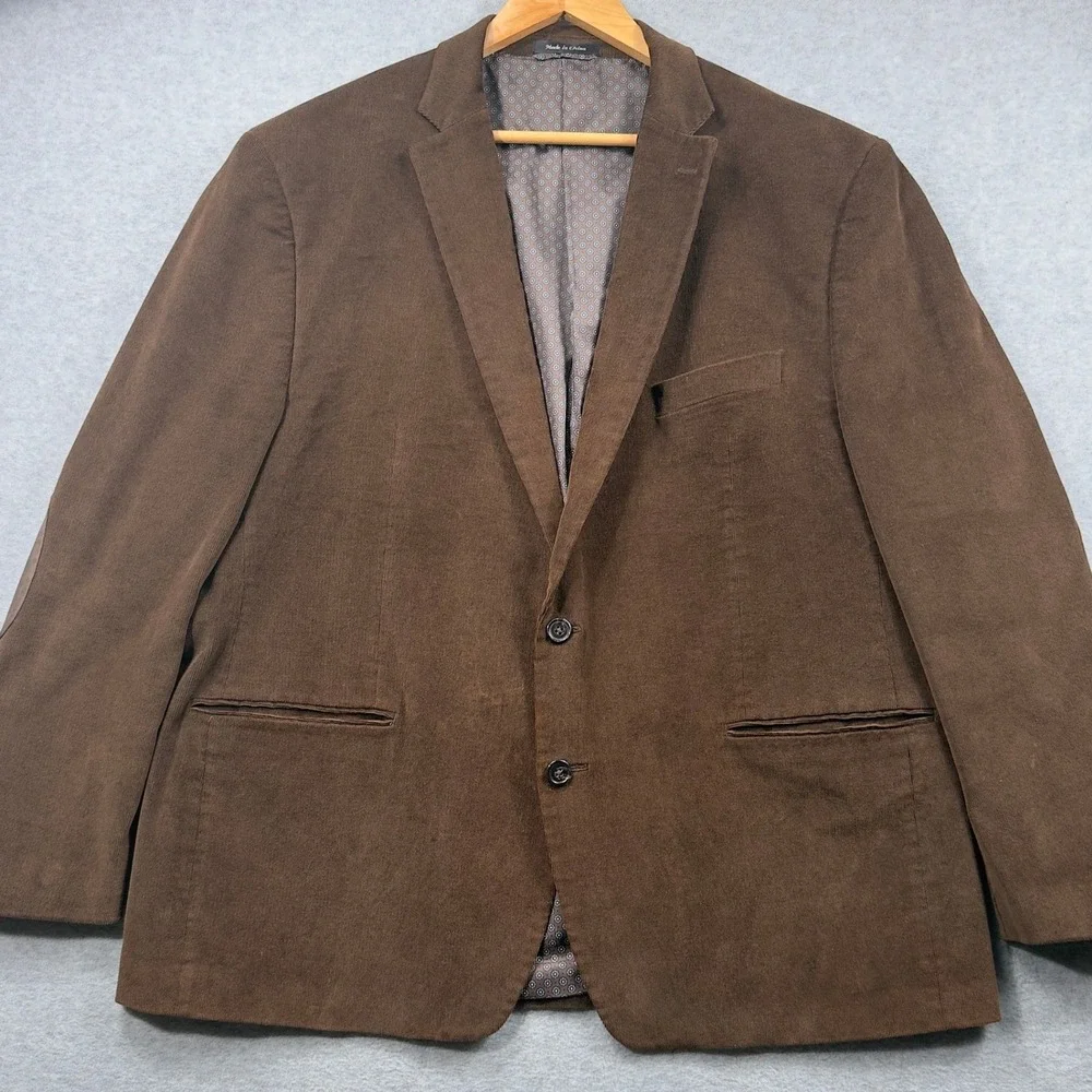 Lauren Ralph Lauren Corduroy Sport Coat Mens Brown Elbow Patch Two-Button Blazer